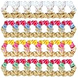 Riceshoot 24 Pcs Ice Cream Drip Softball Scrunchies for Women Softball Ice Cream Drip Party Favors for Team Women Sport Birthday Gifts Sport Supplies