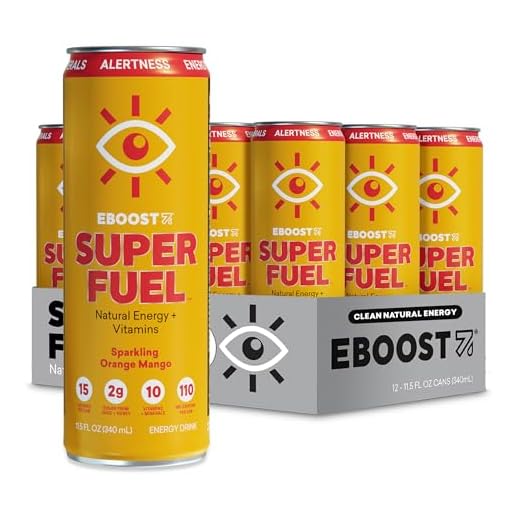 EBOOST Super Fuel Energy Drink - Orange Mango - 12 Pack