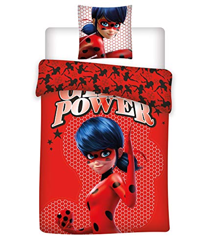 BrandMac Miraculous Ladybug - Juego de Funda nórdica de 140 x 200 cm y Funda de Almohada de 63 x 63 cm