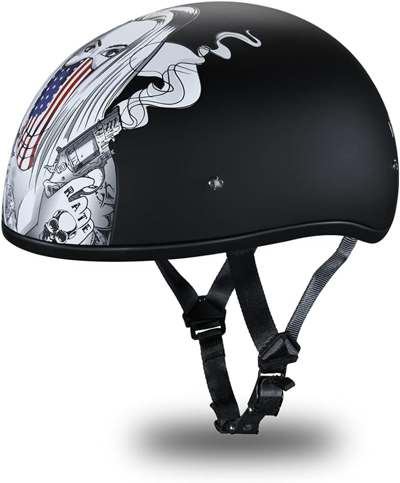 Daytona Helmets Half Skull Cap Motorcycle Helmet – DOT Approved [Graphics]…
