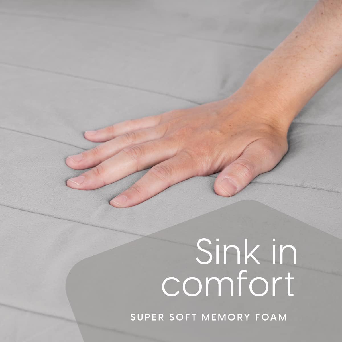 Milliard Memory Foam Floor Pillow, 22" Decorative Square Floor Cushion with Soft Grey Washable Velour Ribbed Cover : Home & Kitchen