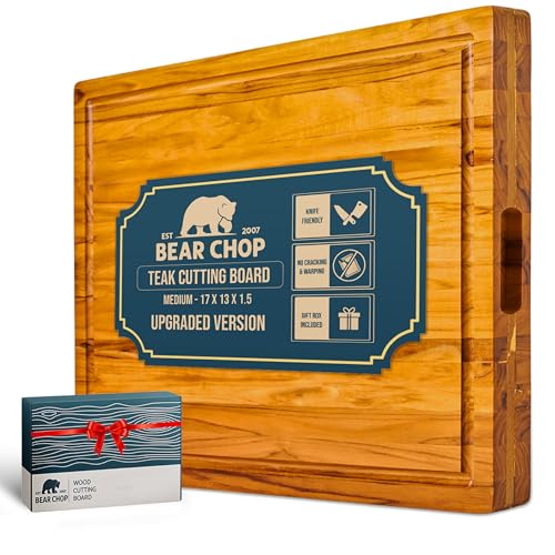 Bearchop Teak Cutting Boards for Kitchen, [17
