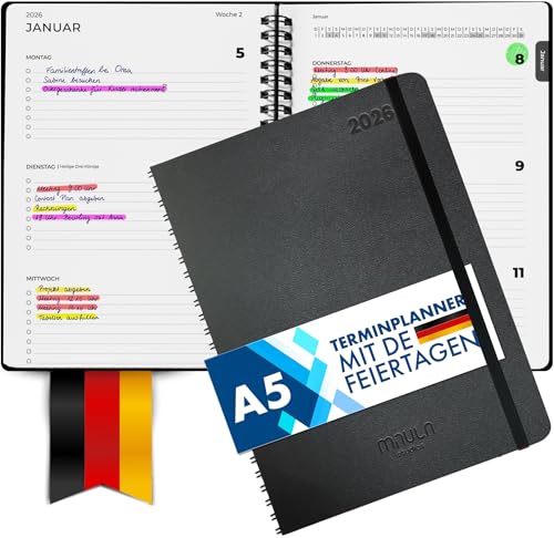 Kalender 2026 A5 - Terminkalender Lehrerplaner Schülerplaner Uni Planer 2026 - Wochenplaner Buchkalender - Terminplaner Notizbuch mit Kalender Buch 2025 2026 - Juli 2025 bis Juli 2026
