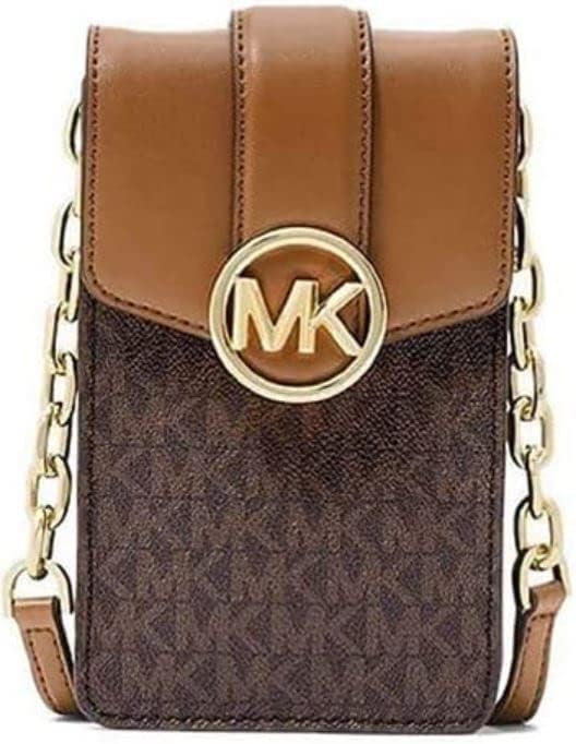 Michael Kors Carmen Small Logo Smartphone Crossbody Bag (Brown