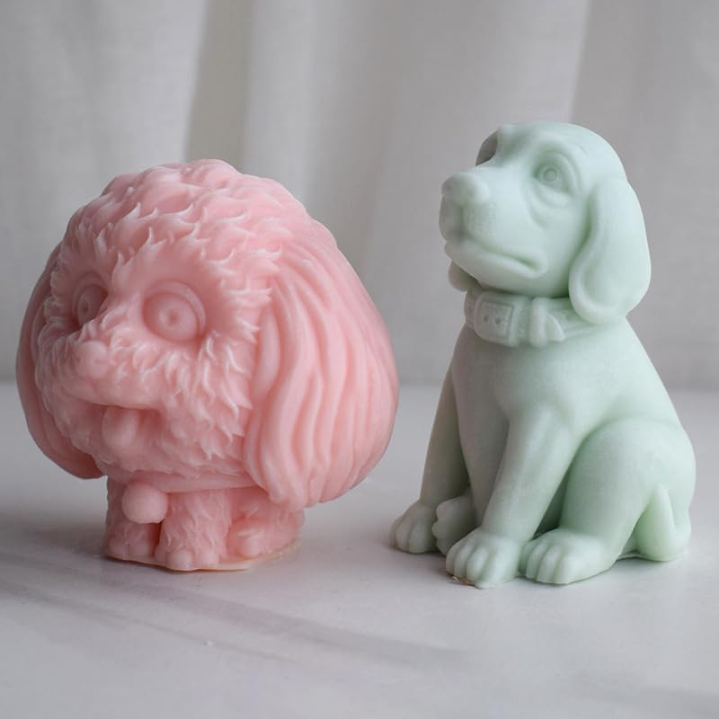 Moule En Silicone Pour Chien (Golden Retriever) - Bougies, Savons, Résine, 10x10x11,2 Cm