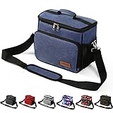 Adult Lunch Boxes For Men Heavy Duty Insulated Freezable Lunch Bags For Women Work Large Hard Lunch Pail As Thermal Thermos Tote Cooler (Navy 1)
