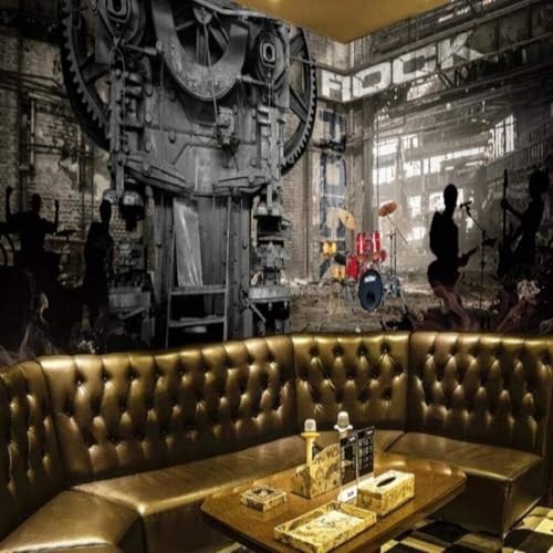Papel pintado pared premium XLMING con textura de seda efecto metal de 430x300cm 3