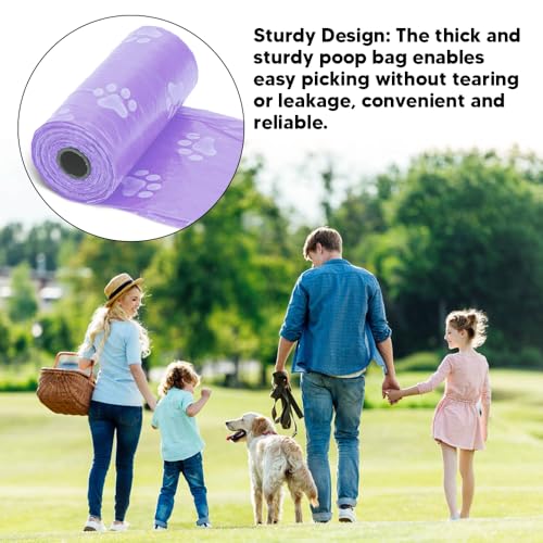 Image of Poop Bags 1 x Plastic Dog Poop Bags Rolls Unscented Dog Waste Bags Leak Proof Doggy Roll for Outdoor Puppy Walking Travel Pet Waste Bags(Purple)