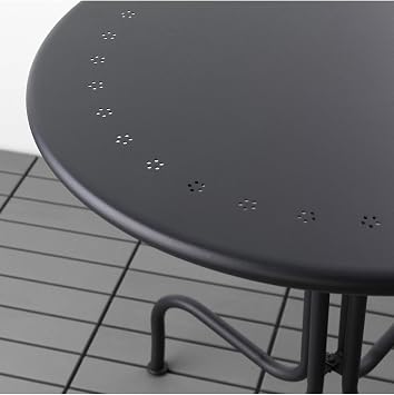 IKEA Lackö Balkon-Mutfak Masası, Koyu Gri, 70 cm Çap, 2-4 Kişilik