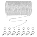 Produktbild jerbro 33 Füße Legierung DIY Link Kette Ketten Gliederkette Halsketten mit 20 Karabiner Verschlüsse und 30 Sprung Ringe für Schmuck Basteln Herstellung, 2mm (Silver)