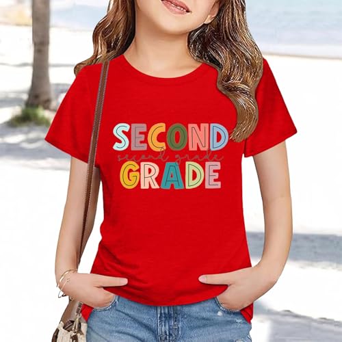 Second Grade Shirts Retro Back to School Boys Girls Kids T-Shirt First Day of Preschool Kindergarten Short Sleeve Top3