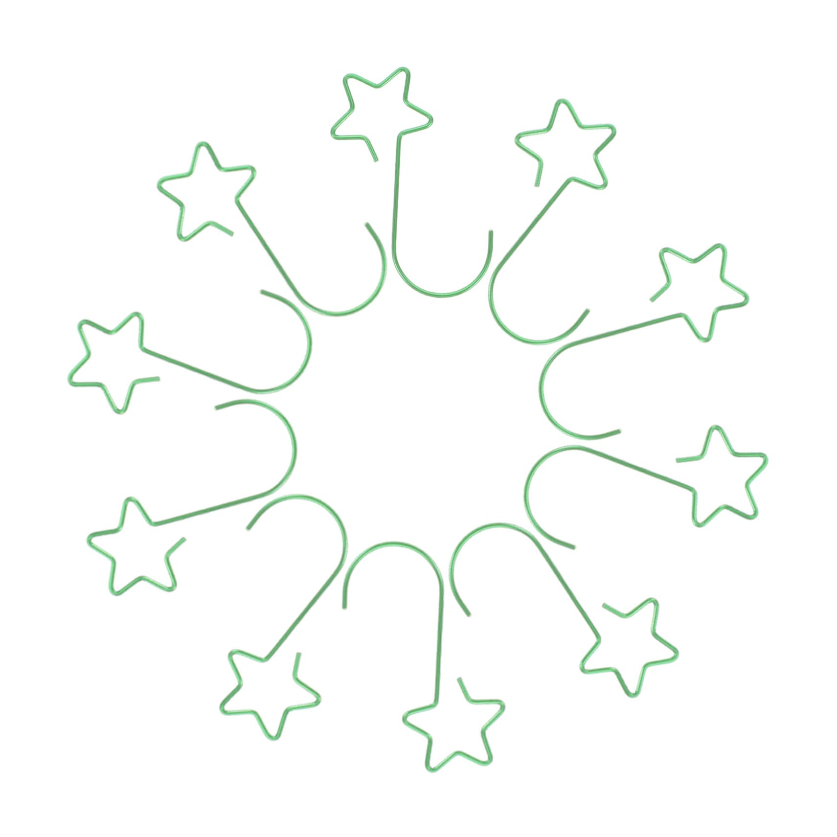 MUCKLILY 5Bags Star Shaped Ornament Hooks Decorative Hangers for Christmas Tree Holiday Decor Elegant Design for Hanging Baubles Present Bags and More