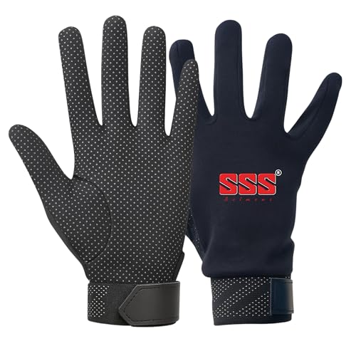 SSS selmens PVC Dotted Cricket Batting Gloves for Alpha Gold Black - Image 2