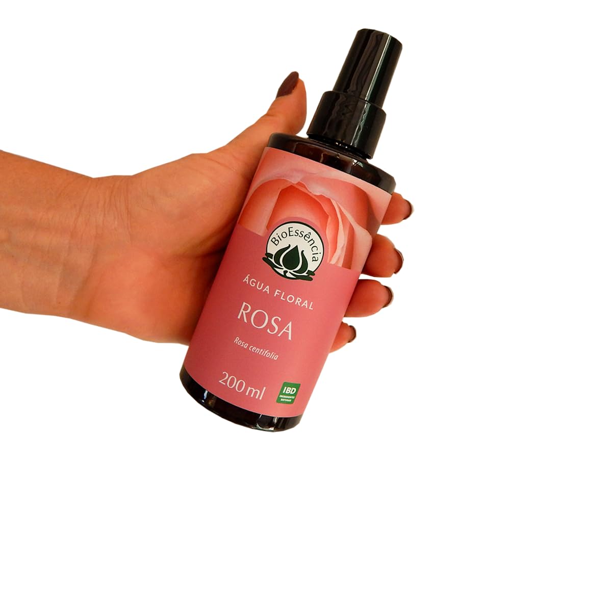 Água Floral de Rosas Tônico Facial Peles Secas 200ml Sem Álcool Vegano Certificado IBD