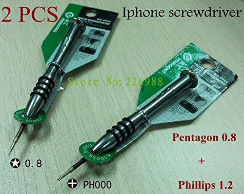 2 pcs Professional iphone Screwdriver Phillips1.2+Pentalobe 0.8 Screw driver for iPhone 5s/4gs/4s High Hardness DIY Repair Tools