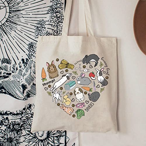 BLUPARK Bolsa Tote de Lona con Diseño de Conejo miniatura 4