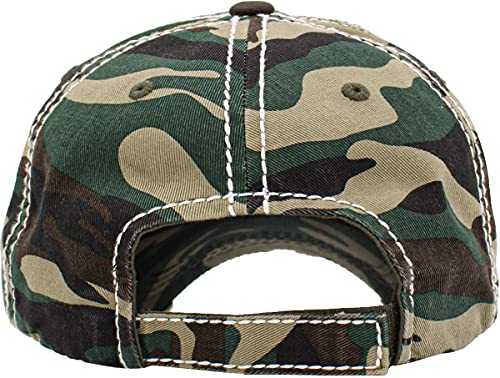 Image of KBETHOS Vintage Washed Distressed Cotton Dad Hat Baseball Cap Adjustable Polo Trucker Unisex Style Headwear