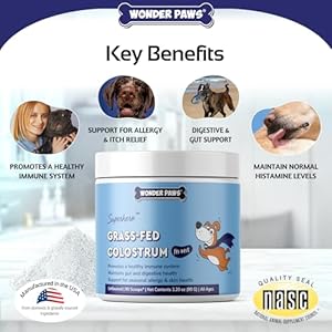 Premium grass fed colostrum for dogs  pure bovine colostrum for dogs  immune allergy skin  itch relief  all ages sizes  breeds  3 20oz   cucciolini doodles