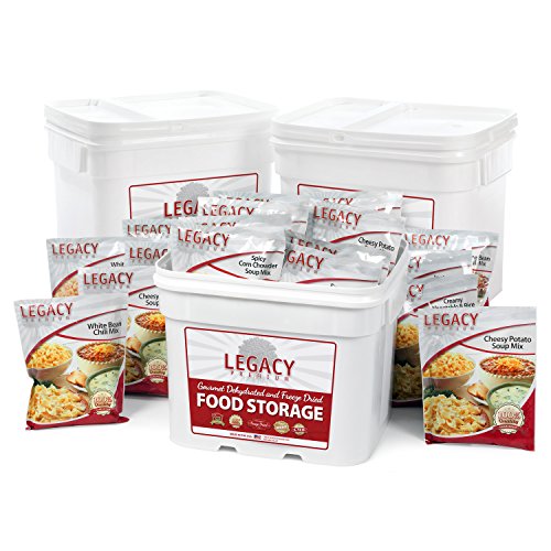 Image of Legacy Food Storage 360 Serving Emergency Food Supply Bucket, 143,880 Total Calories, Shelf Stable Breakfast, Lunch & Dinner, 2-Month Supply, Freeze Dried Survival Meals for MRE Camping, Hiking, Prepping