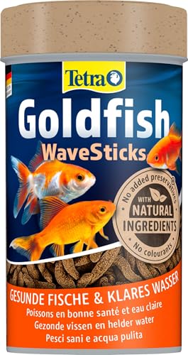 Tetra Goldfish Wave Sticks - Sticks flotantes con forma ondulada para carpines dorados y otros peces de agua fría, lata de 250 ml
