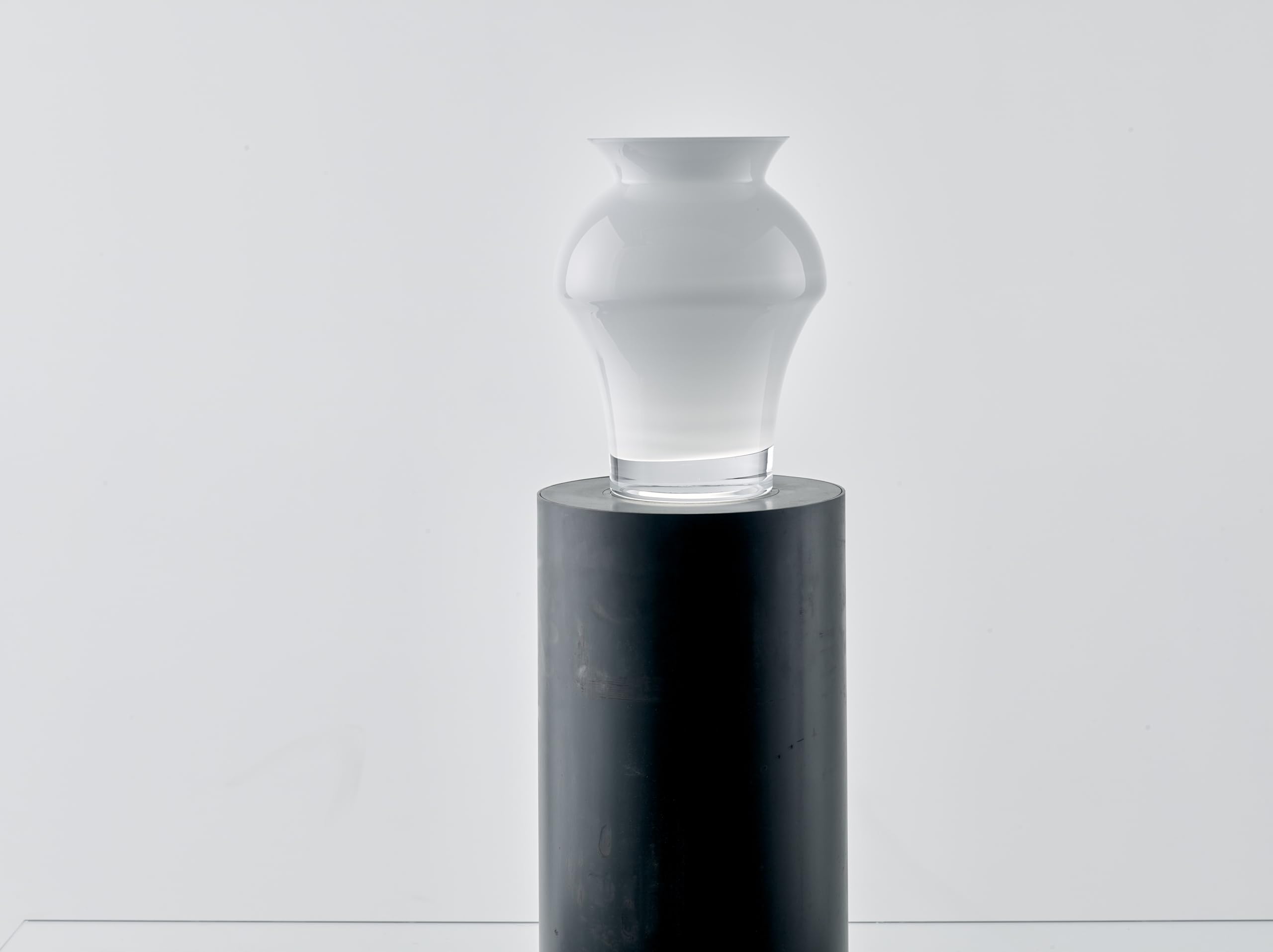 Vase en verre coloré bleu cobalt blanc fleur centre de table de bureau décoratif