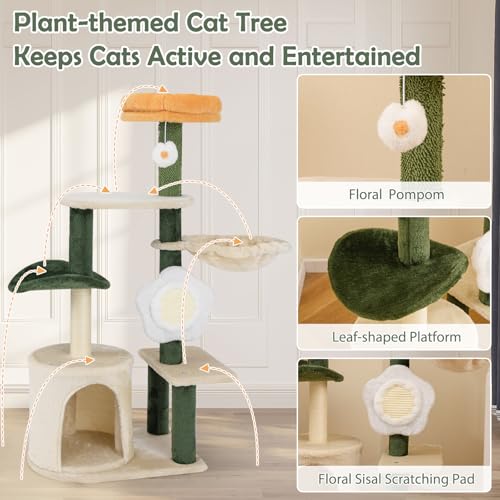 PETSITE Cat Tree Flower 45 in Multi Nivel miniatura 4