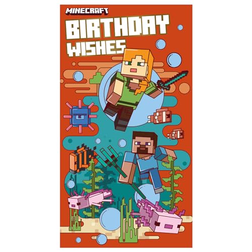 Danilo Promotions LTD Minecraft - Tarjeta de cumpleaños para niño (229 x 127 mm)