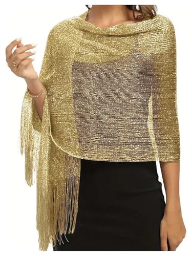 Floerns Women's Metallic Shawl Wraps for Evening Party Dresses Sparkly Scarf3
