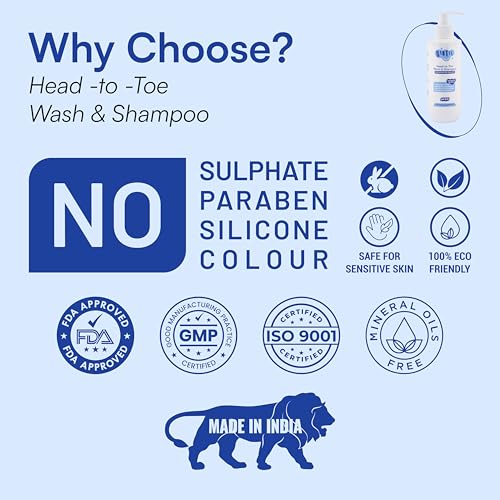 Image of Gentle Touch Baby Head-to-Toe Wash & Shampoo 200ml | pH 5.5 Tear-Free Sulfate-Free Cleanser for Delicate Baby Skin & Hair | With Aquaxyl, Panthenol & Glycerin | Gentle Daily Bath Care for Newborns, Babies & Kids