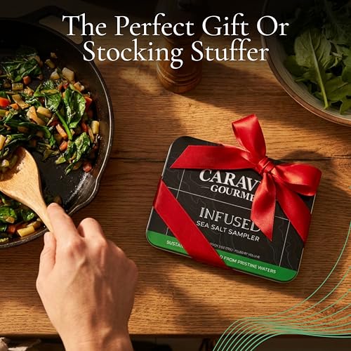 Infused Sea Salt Sampler Set – 6-Flavor Cooking Salts Bundle, 0.5 oz Each – Finishing Salt & Spice Variety Pack Gift for Special Occasions – Caravel Gourmet