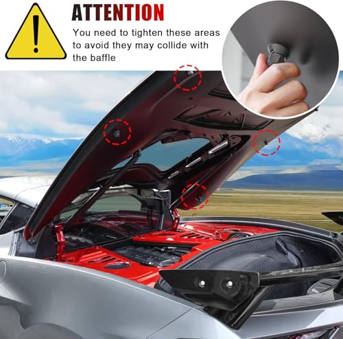 Image of Red Engine Compartment Surround Overlay,ABS Plastic Engine Bay Panel Cover Trim Side Panel Center Strut Cover for Corvette C8 Stingray 2020+ for C8 Z06 /E-Ray 2023+