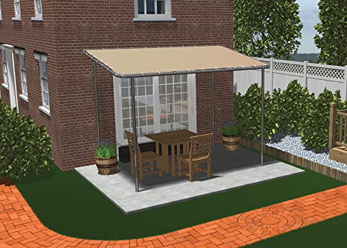 Shelterlogic 22516 10' X 6' Solano Gazebo Canopy Charcoal Carbon Steel Frame And Marzipan Water-Resistant And Sun Protection Tan Cover thumb #9