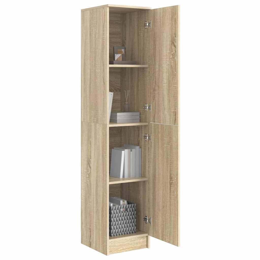 vidaXL Highboard Sonoma Oak 35 x 39 x 168 cm, Modern, Rectangular Highboard, Ample Storage Solution, Elegant Cabinet, Minimalist Shelving Unit, Functional Living Room Furniture