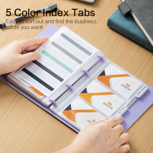 Image of deli Business Card Holder, 180 Cards Book Portable Business Card Organizer