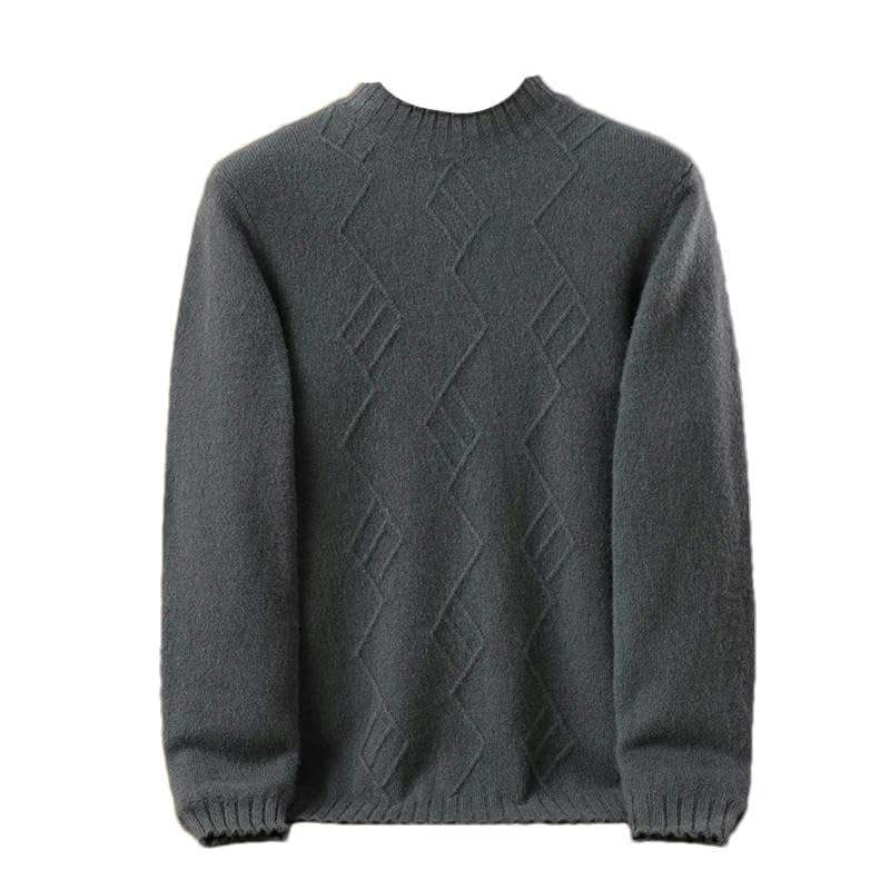 Pull shirt homme col rond manches longues en maille ample anti-froid - 5