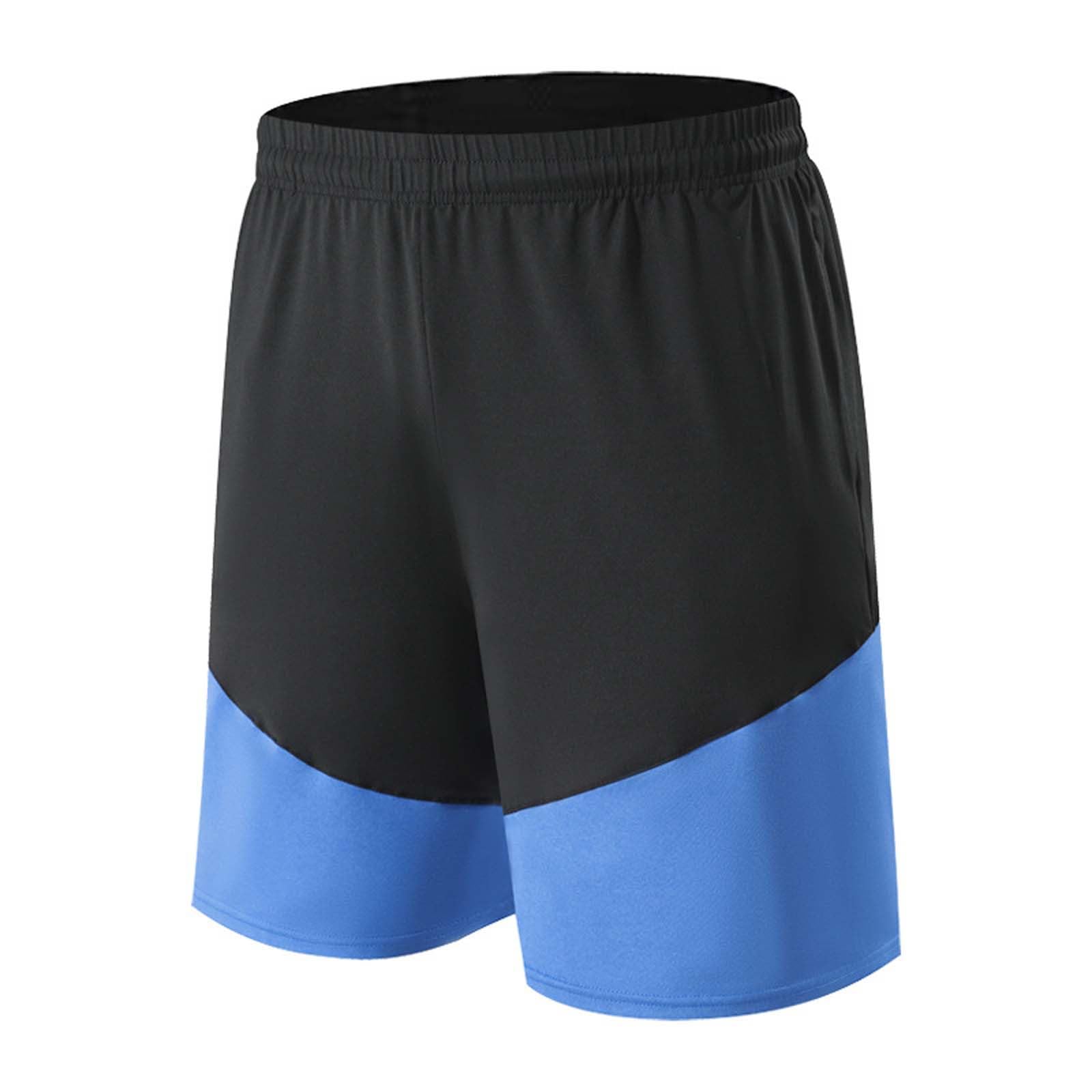 Mens Basketball Athletic Shorts Drawstring Elastic Waist Gym Workout Shorts Lightweight Contrast Shorts with Pockets