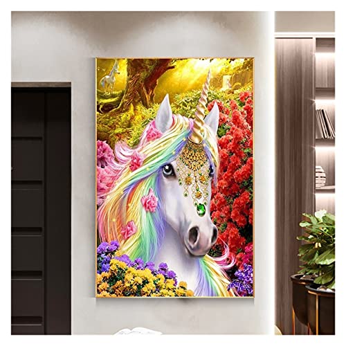 Full-round-unicorn-diamond-tekening-diamant-borduurwerk- 5D-DIY- Diamond-Setting-Home-Decora 3D Diamond Schilderen… - Afbeelding 5