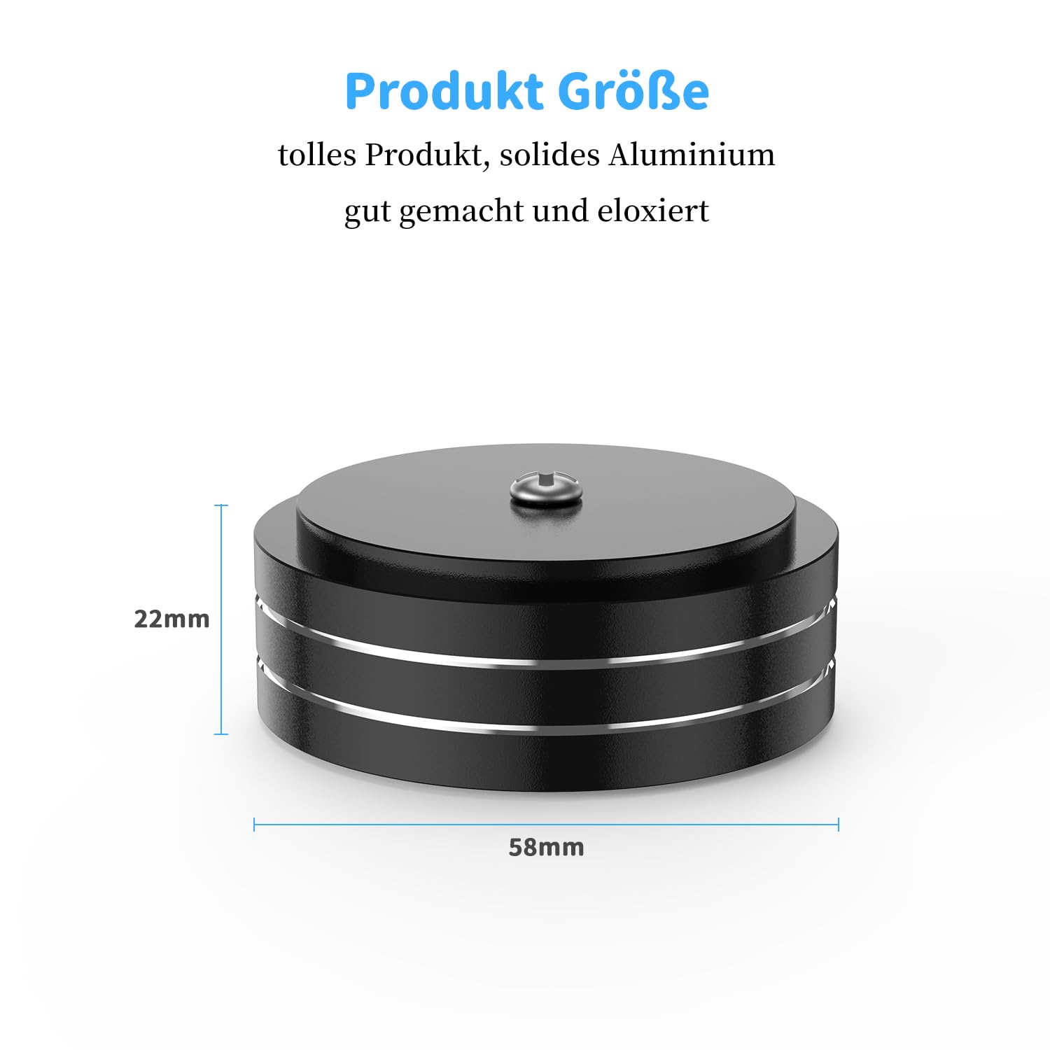 Tertullus Piedini per Altoparlanti 58 mm x 22 mm - Nero, Subwoofer, Alluminio, HiFi - da Avvitare