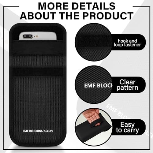 Xuhal 3 Pcs Faraday Bag Security Pouch Smartphone Sleeve Weatherproof Nylon Signal Blocking Device 7.1 x 4.6 Inch Phone Pouch Fits Most Cell Phones(Black)