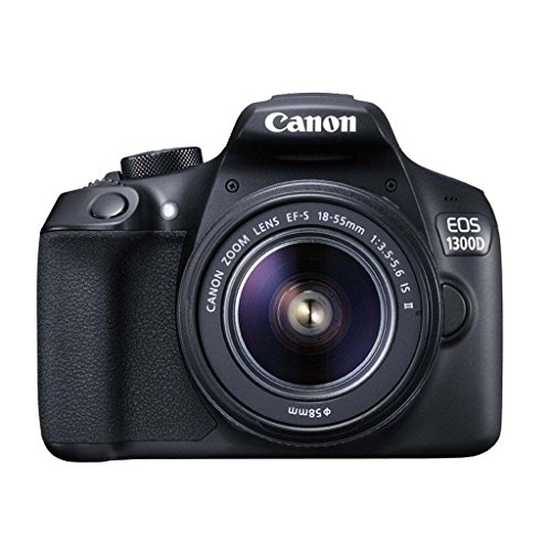 Canon EOS 1300D Appareil photo reflex 18 MP (écran 3' Full HD, 18-55 mm, f/3.5-5.6, NFC, Wi-Fi) Noir Kit avec objectif EF-S 18-55 mm DC