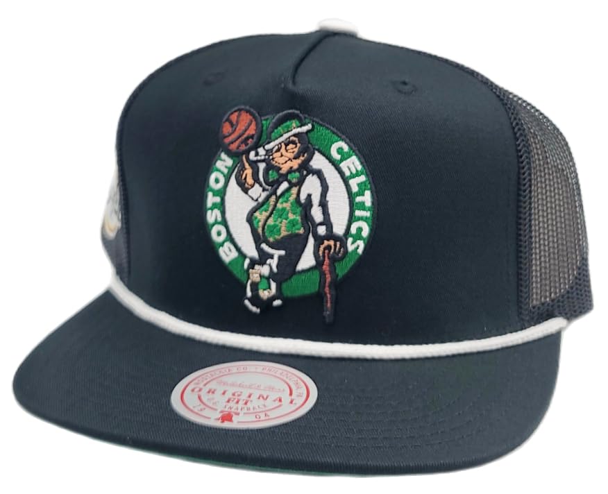 Casquette Boston Celtics de camionneur Mitchell & Ness snapback mesh noir roper - 2