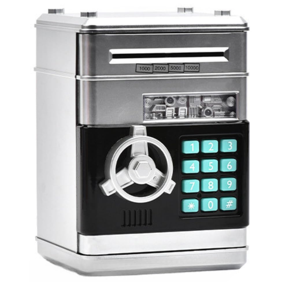 Amazon.co.jp: ideastore 貯金箱 貯金 ダイヤルロック ATM 金庫 鍵付き