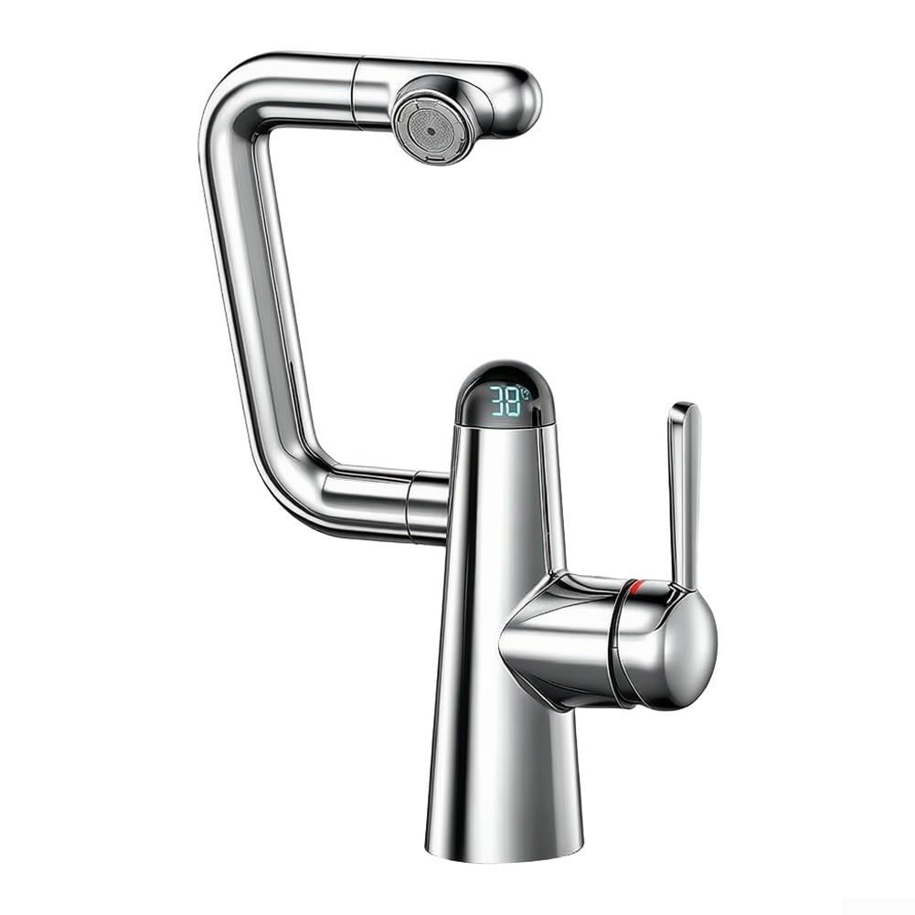 Rubinetto Lavabo Rame Braccio Robotico 360 Gradi(white)
