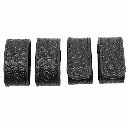 LytHarvest Basketweave Belt Keepers, Hidden Snap Duty Belt Keepers (4-Pack), Black, Free size