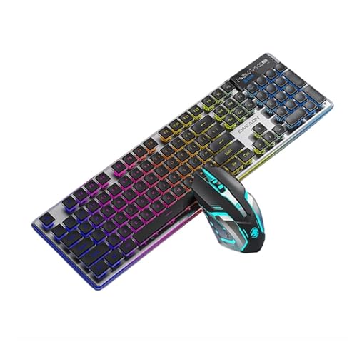Valour Doer.EWEADNゲーミングキーボードマウスセット スクリンあり 108キーLEDバックライト Nキーロールオーバー RGBキーボー有線 Bluetooth 2.4GHz 無線 2000mAh マウス PC/Windows7以上/Mac/