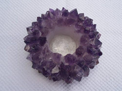 Gemstone Candle Holder 4 Inch Amethyst Purple Quartz Tea Light