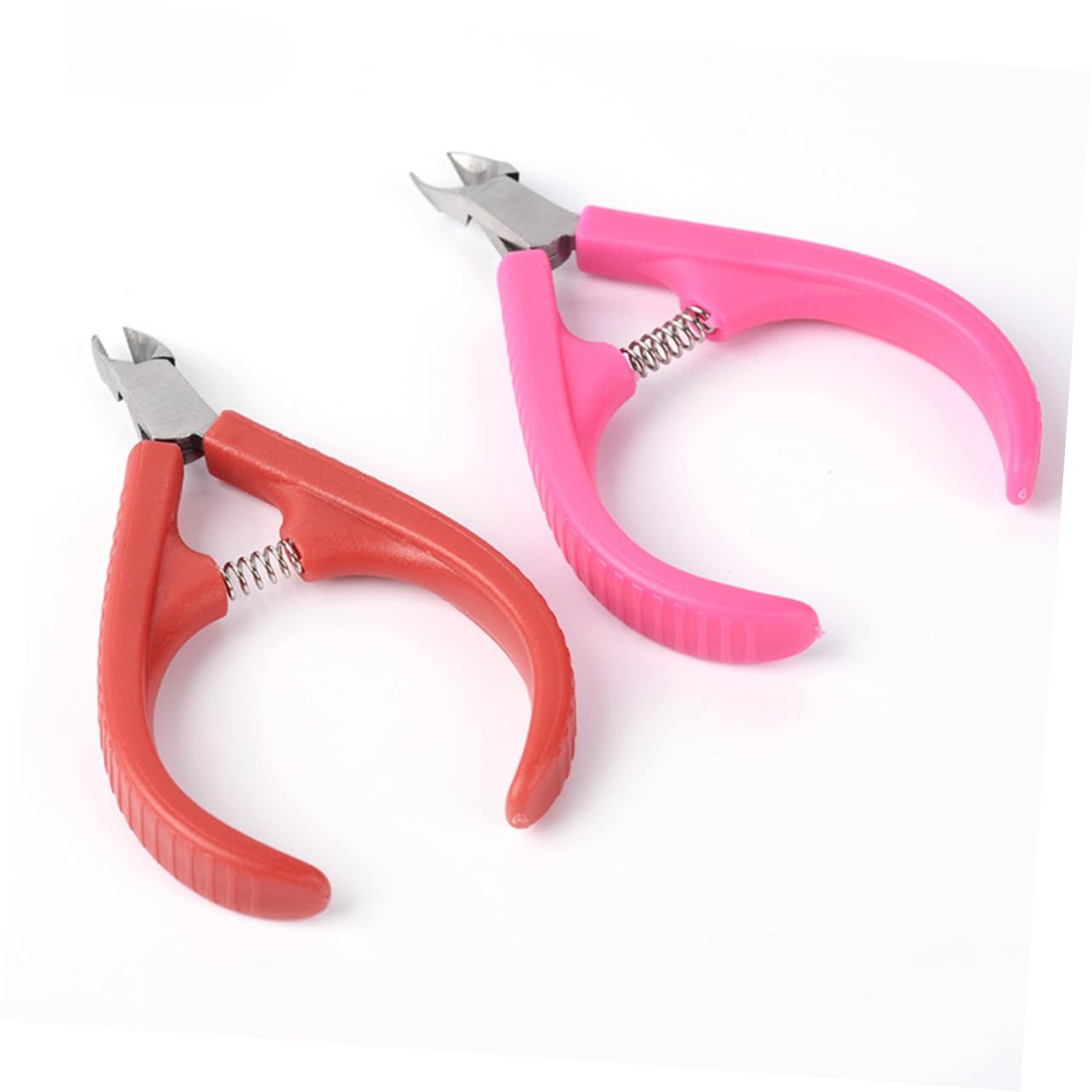 CALLARON 2pcs Manicure Clamp Cuticle Remover Tool Nail Art Tools Plastic Handle for Salons Home
