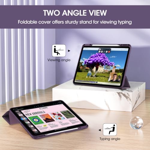 Image of ProCase for iPad Pro 13 Inch Case M5 2025 / M4 2024 with Pencil Holder | Smart Cover iPad Pro M5 M4 Case 18 Inch, Clear Transparent Back, Supports Touch ID, Auto Wake /Sleep