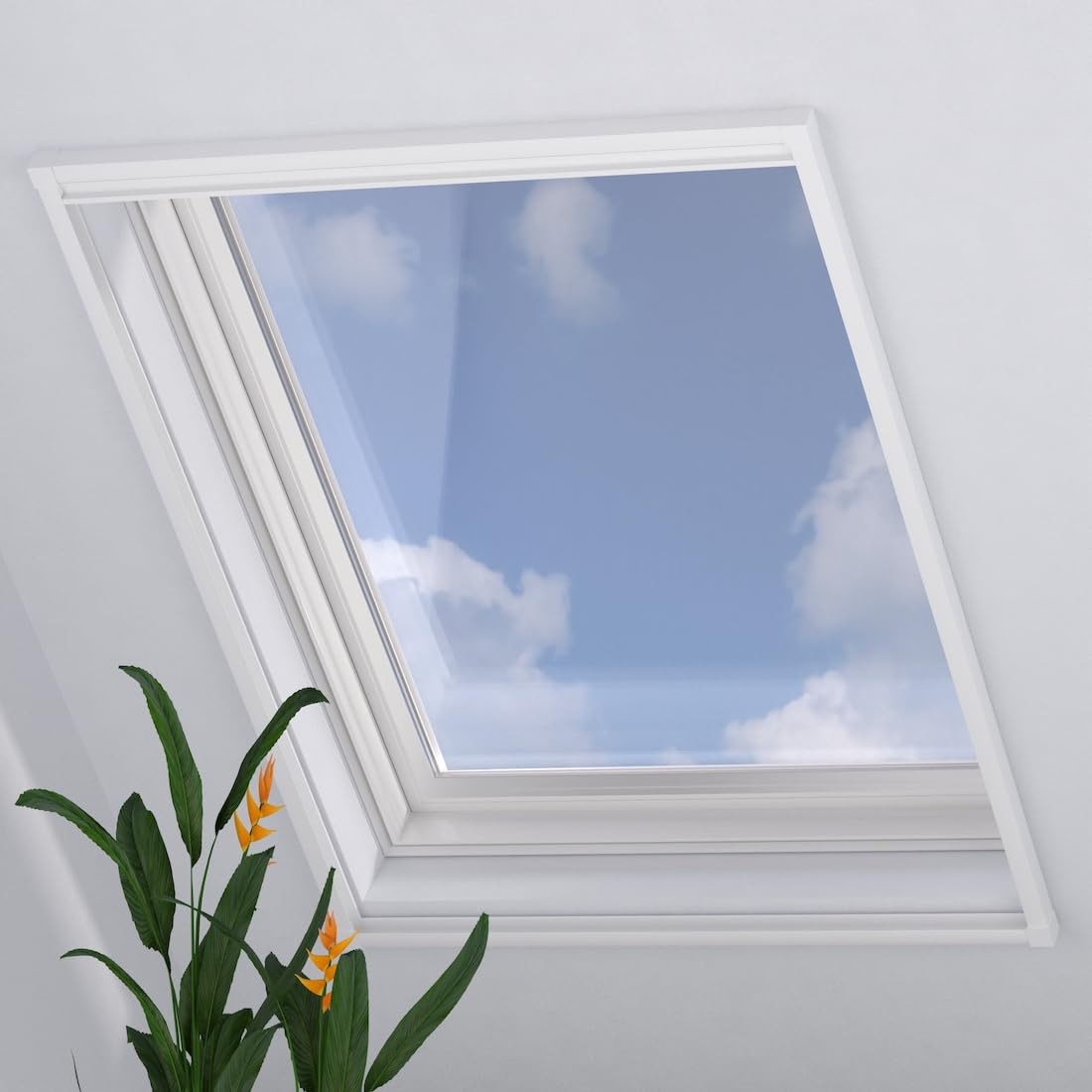 Radeco® Dachfenster Plissee Fliegengitter schwarz 80 x 120 cm (BxH), Insektenschutz, Selbst kürzbar, fliegengitter dachfenster, fliegengitter schrägfenster, dachfenster hor
