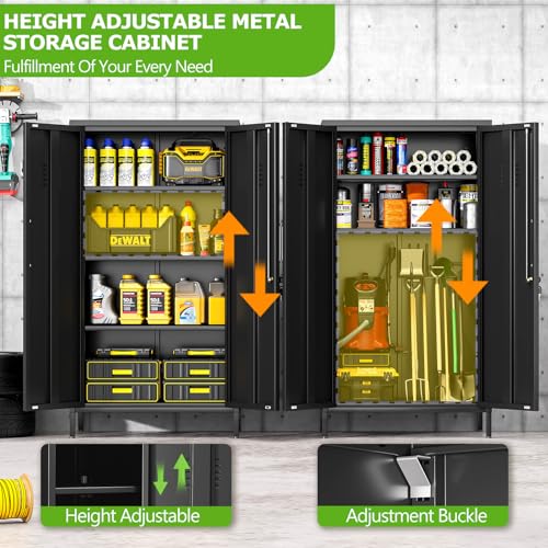 Image of PAOFIN 47 inch Metal Storage Locker with 2 Door and Adjustable Shelves,